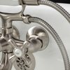Kingston Brass KS225SN Tub Wall Mount Clawfoot Tub Faucet with Hand Shower, Brushed Nickel KS225SN